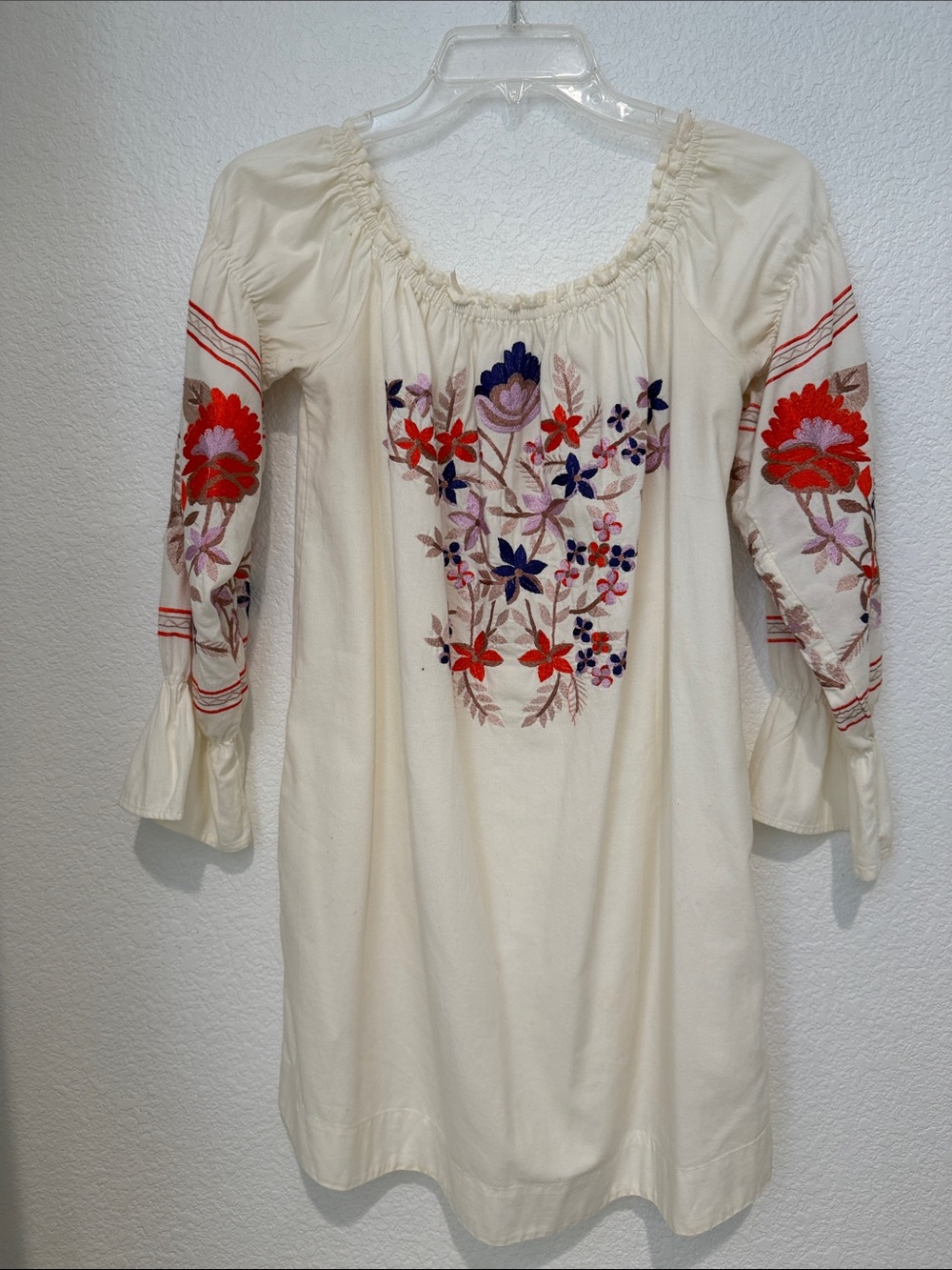 Free People Dress with Red & Purple Floral Accents